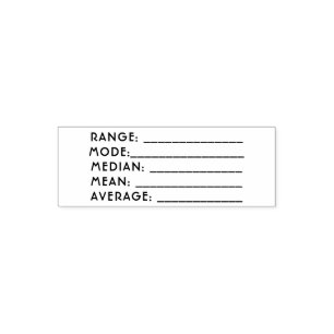 Math Teacher Rubber Stamp Median/Mean/Mode