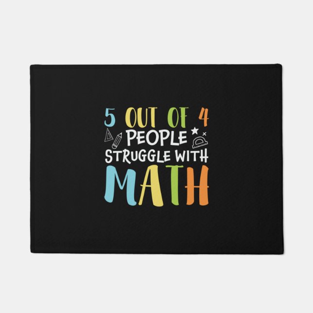 Math Teacher Struggle With Math Doormat (Front)
