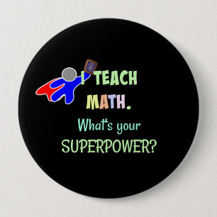 Math Teacher, Superhero 10 Cm Round Badge