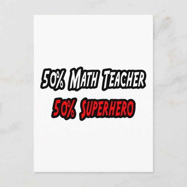 Math Teacher / Superhero Postcard (Front)