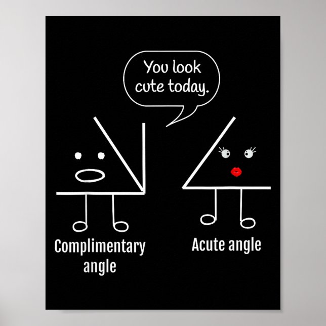 Math Teacher Tee - Complimentary Acute Angle  Poster (Front)
