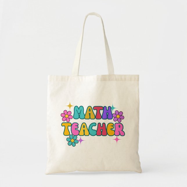 Math Teacher Tote Bag – Smart, Stylish, and Essent (Front)