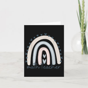 Math Teacher With Rainbow Cute Back To School Supp Card