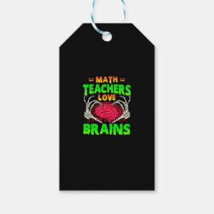 Math Teachers Brains Skeleton Hand Heart Halloween Gift Tags