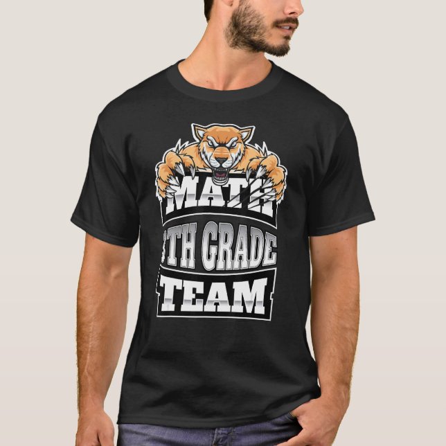 Math Team 8th Grade Teachers Students Jaguars Pant T-Shirt (Front)