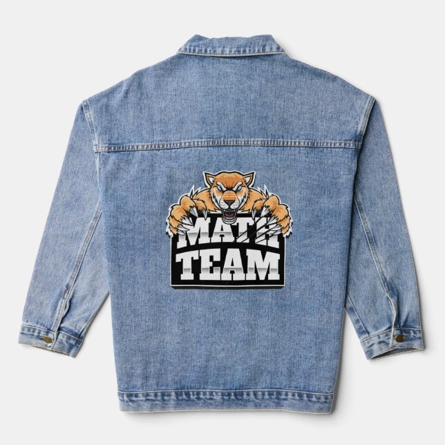 Math Team Jaguars Panthers Pumas  Denim Jacket (Back)
