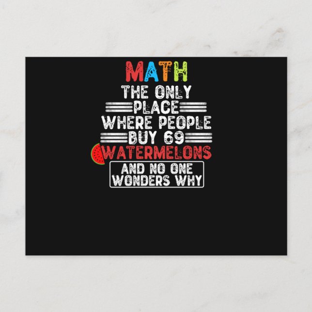 Math The Only Place Where People Buy - Funny Math Postcard (Front)