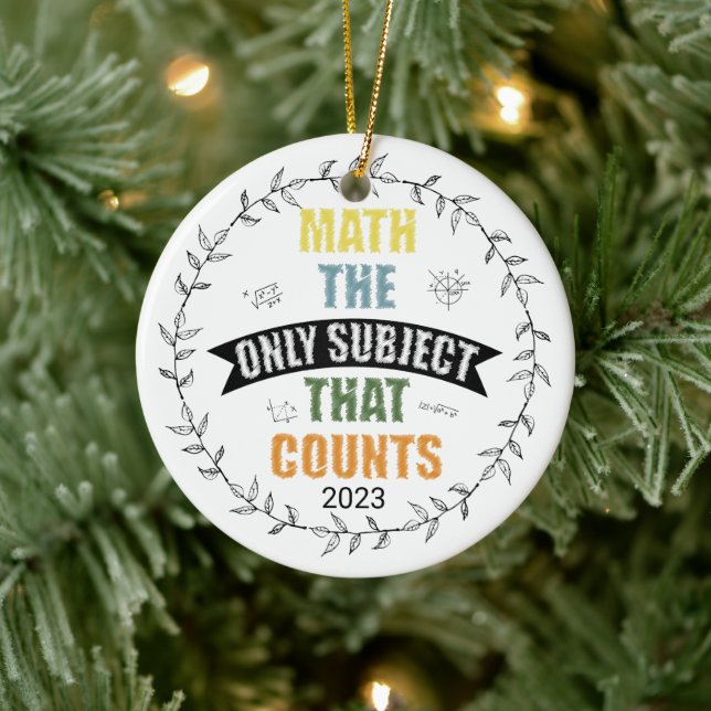 Math The Only Subject That Counts Custom Teacher Ceramic Tree Decoration (Tree)