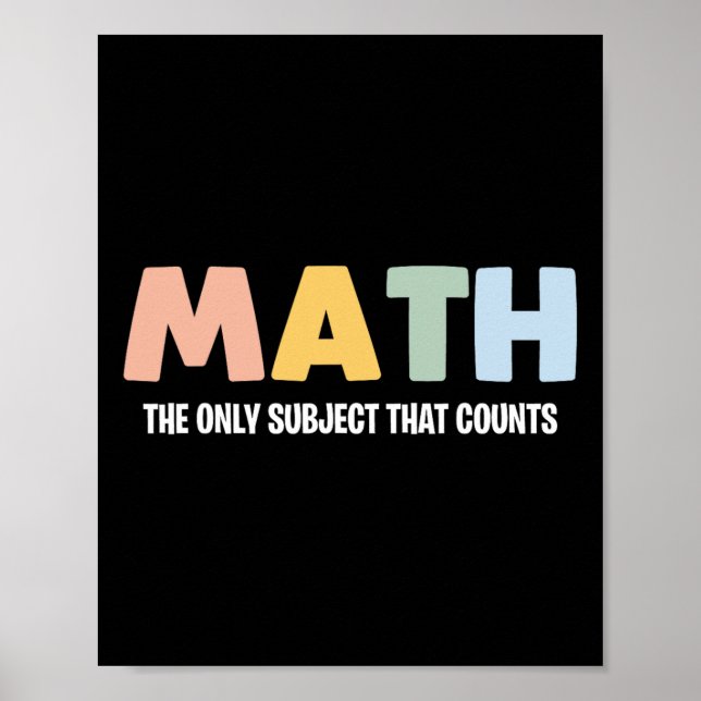 Math The Only Subject That Counts - Funny Math Tea Poster (Front)