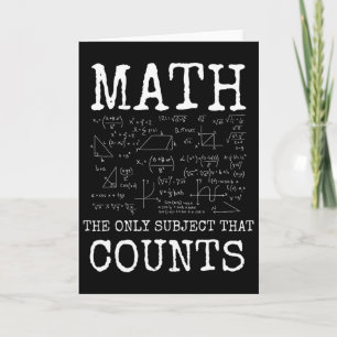 Math The Only Subject That Counts Funny Teacher Card