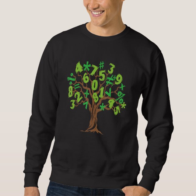 Math Tree I Tree Math Symbols Numbers Trees Math Sweatshirt (Front)