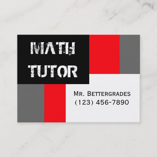 Math Tutor Business Card (Front)