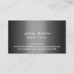 Math Tutor Classy Dark Grey Metal Business Card<br><div class="desc">Classy Dark Grey Metal Math Tutor Business Card.</div>