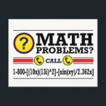 Math Tutoring Humour Gift Postcard<br><div class="desc">Fun Gift for your math tutor,  or for the math whiz looking for new clients. Are you up for the challenge?</div>