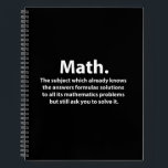 Math Typography Funny Math  Notebook<br><div class="desc">Math Typography Funny Math Notebook designed by Nisha Prabhu. Get your 'math' together with this Math Typography Funny Notebook! Whether you're solving equations or jotting down ideas, this notebook adds a touch of humour to your daily routine. With its clever design, you'll be sure to stand out in the classroom...</div>