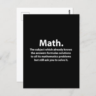 Math Typography Funny Math Postcard