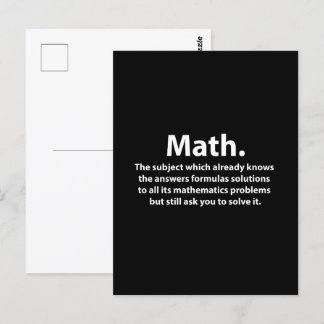 Math Typography Funny Math Postcard