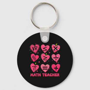 Math Valentine Day Teacher Math Symboles Arithmeti Key Ring