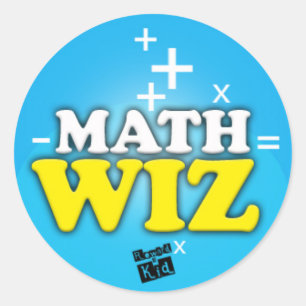 Math wiz (set of 20) classic round sticker