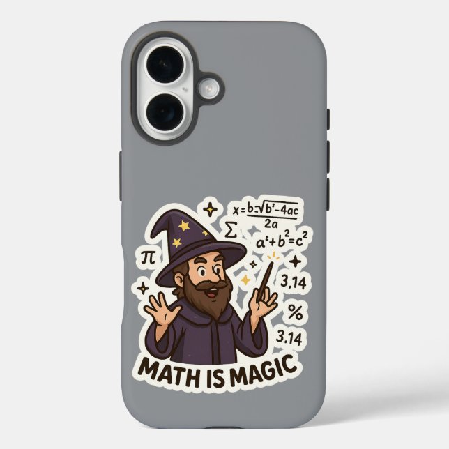 Math Wizard Sticker – “Math is Magic” Transparent  Case-Mate iPhone Case (Back)
