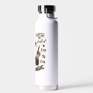 Math Wizard Sticker – “Math is Magic” Transparent  Water Bottle