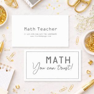 Math you can trust math teacher private lessons business card