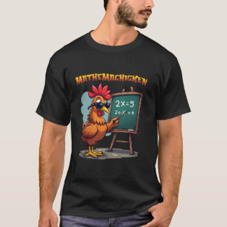 Mathemachicken Chicken Math Teacher Funny Farmer T T-Shirt