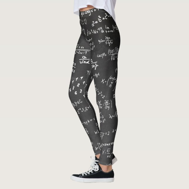 Mathematic Formulas and Numbers Gym Workout Yoga Leggings (Left)