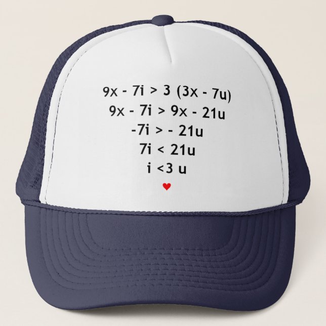 Mathematic love trucker hat (Front)