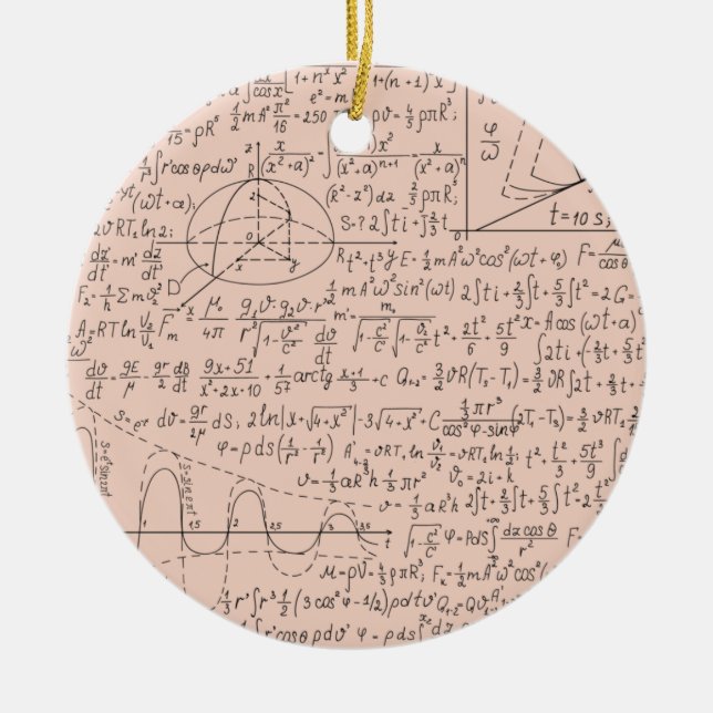 Mathematic Lovers, Math Formula, Math Geek Ceramic Tree Decoration (Front)