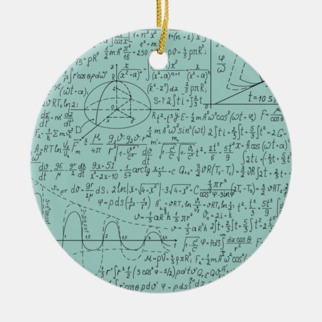 Mathematic Lovers, Math Formula, Math Geek Ceramic Tree Decoration (Front)