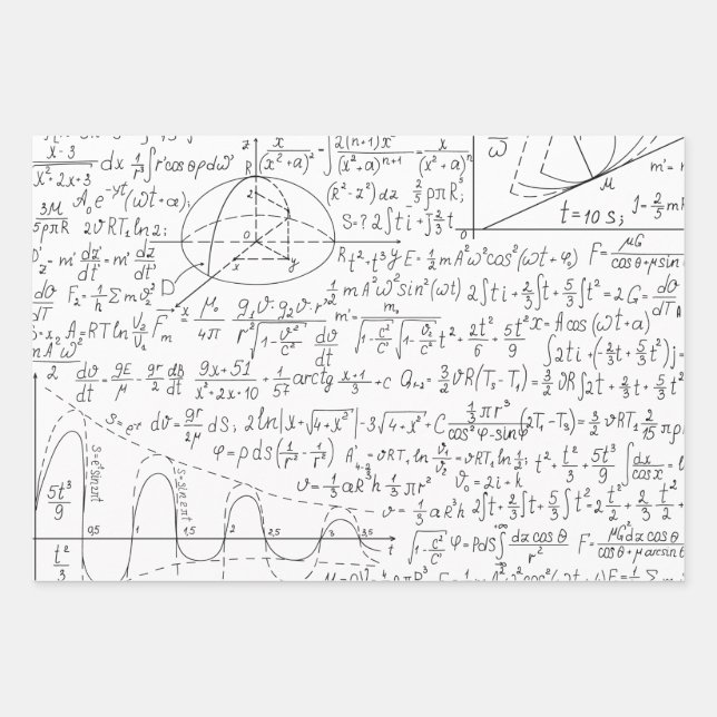 Mathematic Lovers, Math Formula, Math Geek Wrapping Paper Sheet (Front)