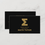 Mathematic Sigma Symbol, Math Tutor, Teacher Business Card<br><div class="desc">Mathematic Sigma Symbol,  Math Tutor,  Teacher Business Cards by The Business Card Store. Easily personalize these cards with your own wording by using the "personalize this template" section or click the "customize further" link to change the font styles,  colors and layout to suite.</div>