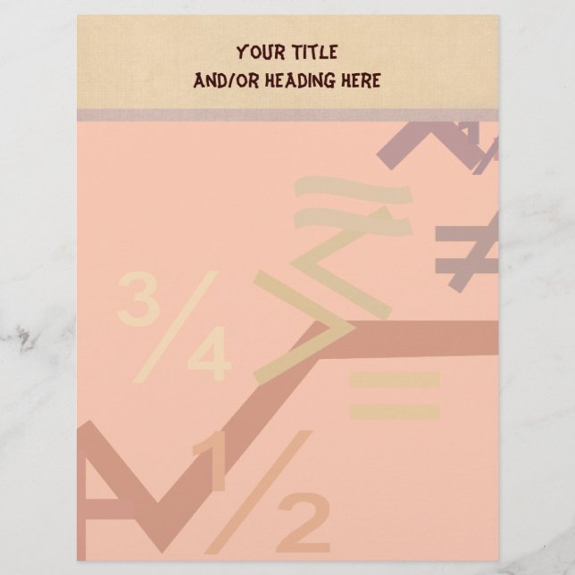 Mathematic Symbols Letterhead Template (Front)