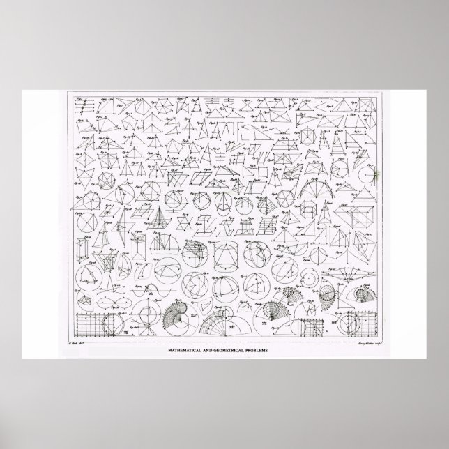 Mathematical and geometrical problems poster (Front)