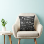 Mathematical Equations and Formulas Cushion<br><div class="desc">White formulas and math equations on a black background</div>