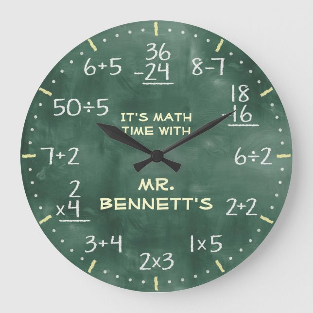 Mathematical Equations Personalizable Clock (Front)