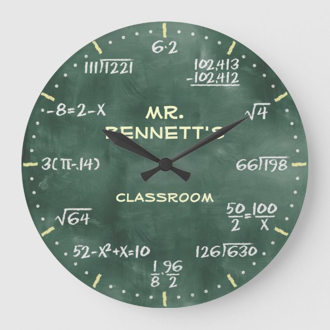 Mathematical Equations Personalizable Clock (Front)