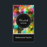 Mathematical Teacher- Colourful Mosaic Pattern Business Card<br><div class="desc">Make a lasting impression with this professionally crafted business card. Whether you’re networking,  meeting clients,  or growing your brand,  this design offers a stylish and memorable way to showcase your information.
Easily personalise the text,  fonts,  and layout using Zazzle’s editing tools to match your unique brand identity.</div>