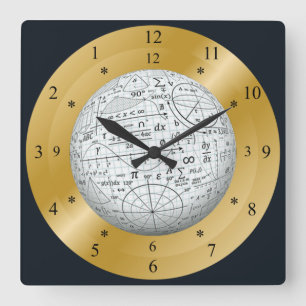 Mathematical World Of Time Travel ~ Square Wall Clock