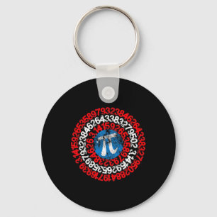 Mathematician Captain Pi Superhero Math Nerd Geek Key Ring