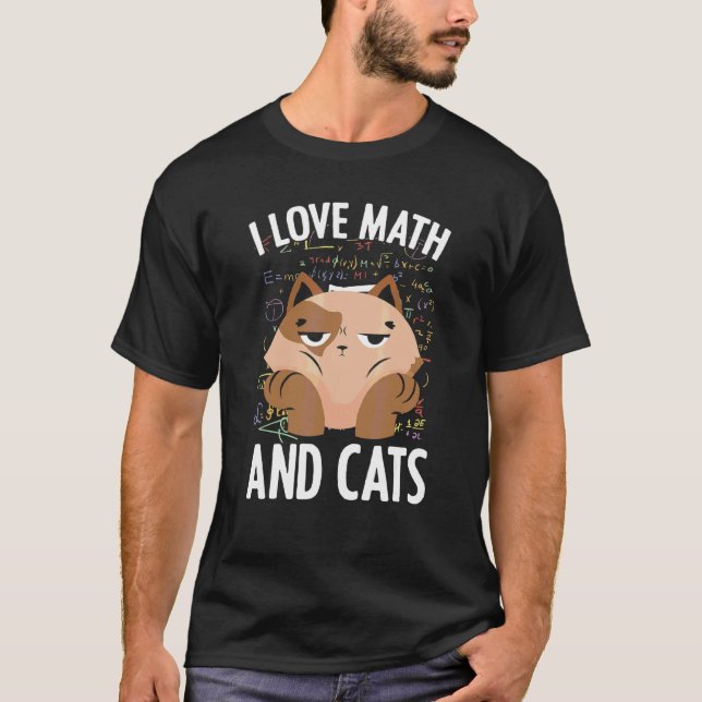Mathematician Cat Cute Kitty Feline  Math Teacher T-Shirt (Front)