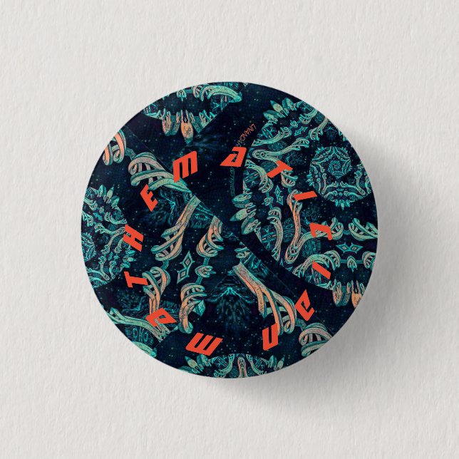 Mathematician. Dark fractal elegance 3 Cm Round Badge (Front)