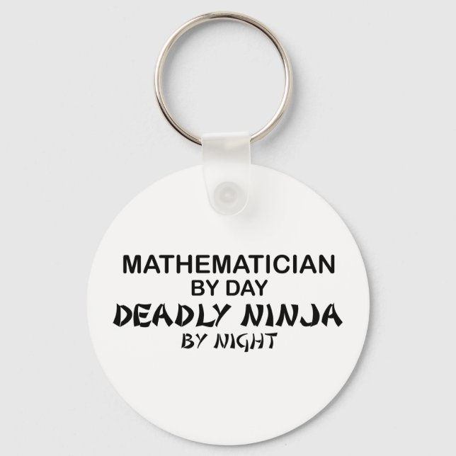 Mathematician Deadly Ninja by Night Key Ring (Front)