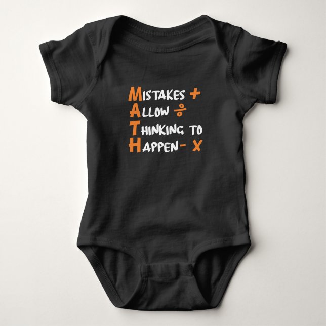 Mathematician Maths Teacher Algebra Geometry Baby Bodysuit (Front)