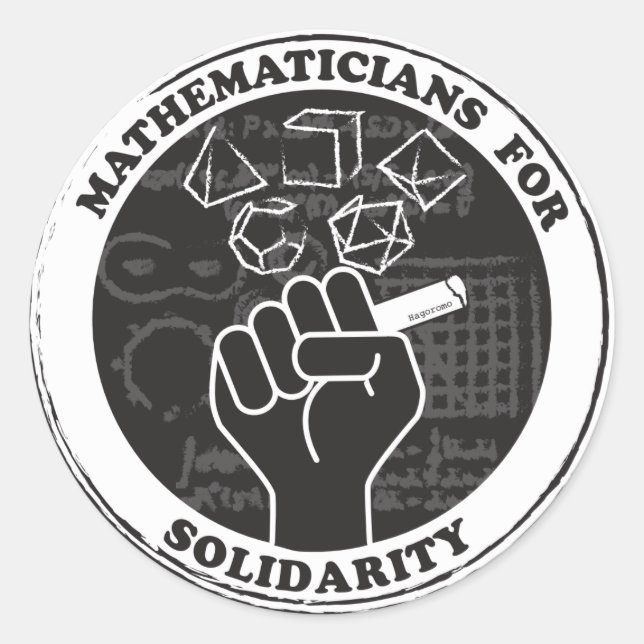 Mathematicians for Solidarity Stickers (Front)