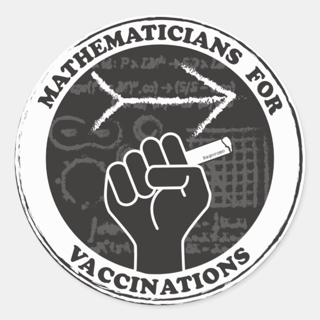 Mathematicians for Vaccinations Stickers (Front)