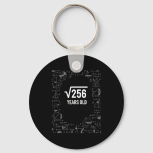 Mathematics 256 Years Old, Funny Math Birthday Ner Key Ring