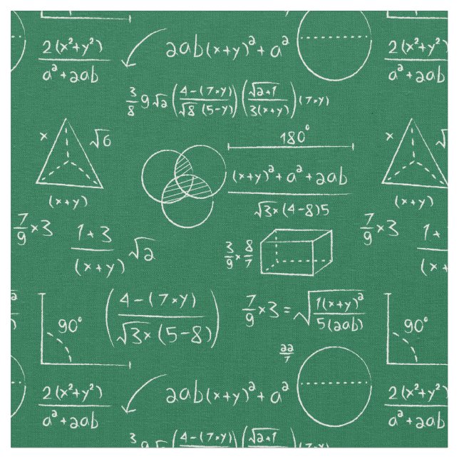 mathematics algebra geometry equations formula fabric (Close Up)