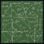 Mathematics arithmetic geometry formulas green fabric<br><div class="desc">Mathematics arithmetic geometry formulas geometric figures green</div>